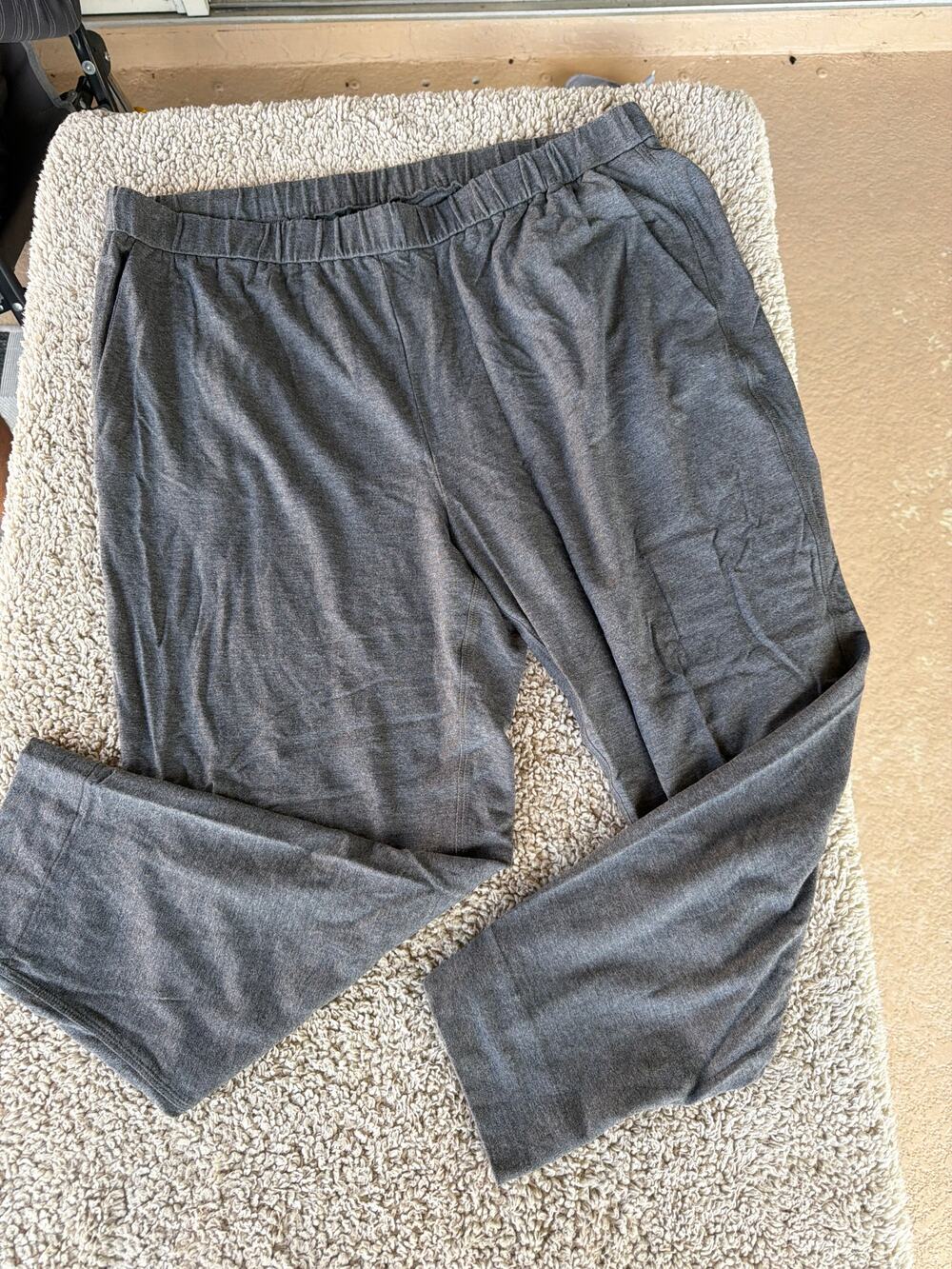 NEW Eileen Fisher Jogger Pants Womens Large L Grey Heathered Cropped Casual